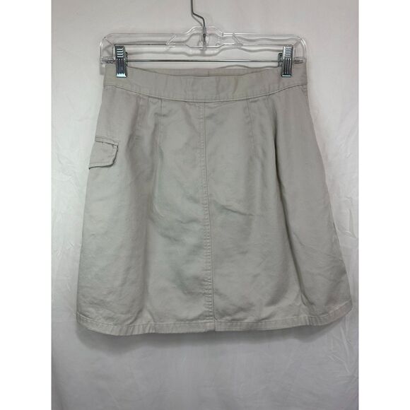 Ann Taylor Loft Women's Neutral Khaki Wrap Mini Skirt Cargo Pocket Size 2 - Picture 2 of 2
